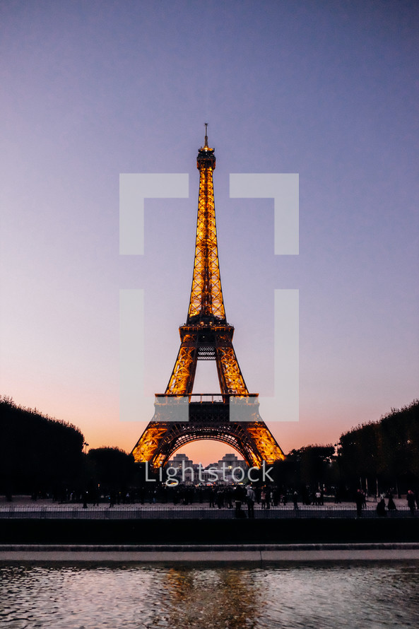 Eiffel tower at sunset 
