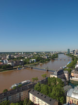 Aerial view of the city of Frankfurt am Main in Germany