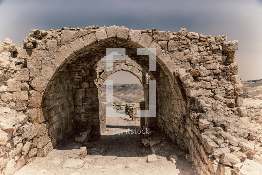 castle ruins in Jordan 