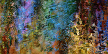 rust gold green blue watery abstract