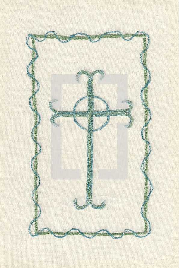 cross embroidery on fabric 