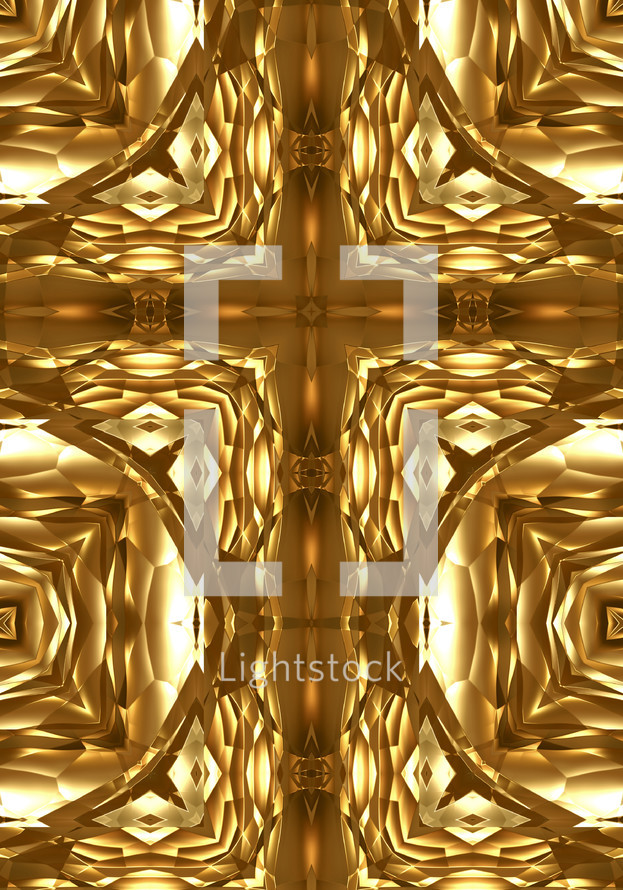 golden cross design symmetry with glowing effect