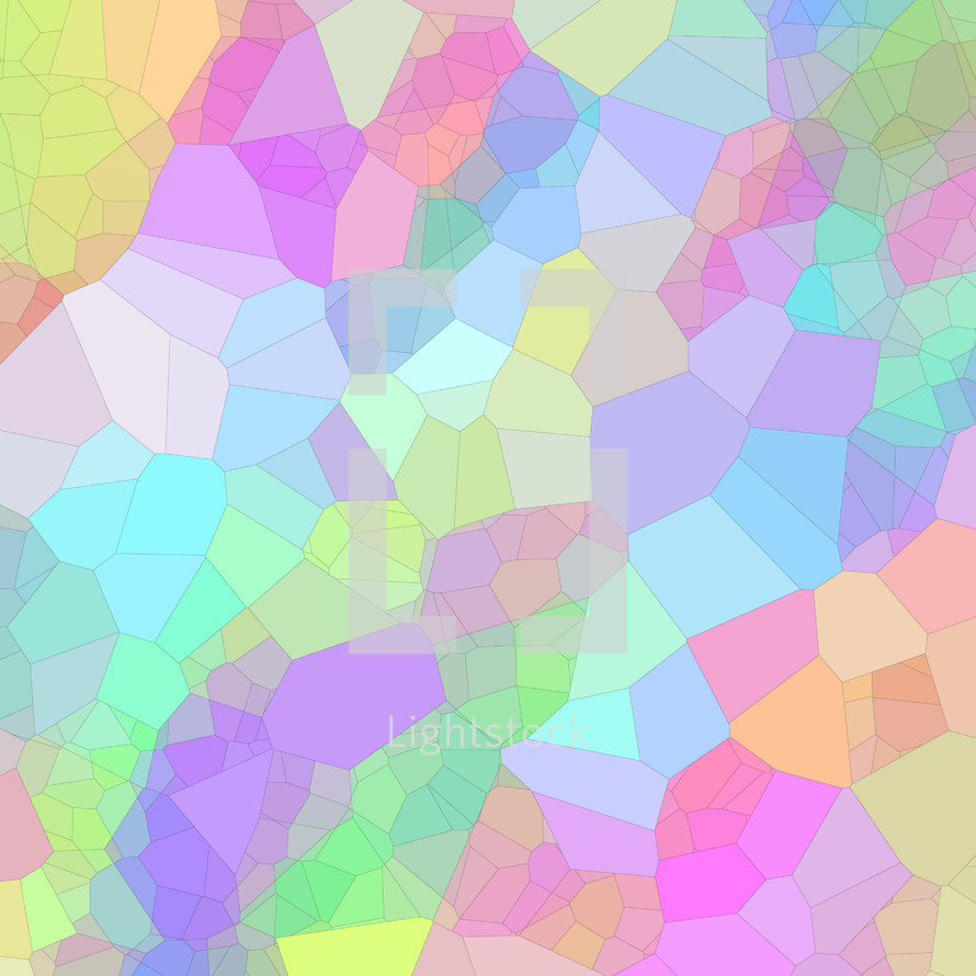 Bright pastel color geometric shapes in varied sizes