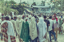lalibela ethiopia crowd of people in the celebration