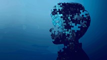 Blue Silhouette Of An Autistic Child 