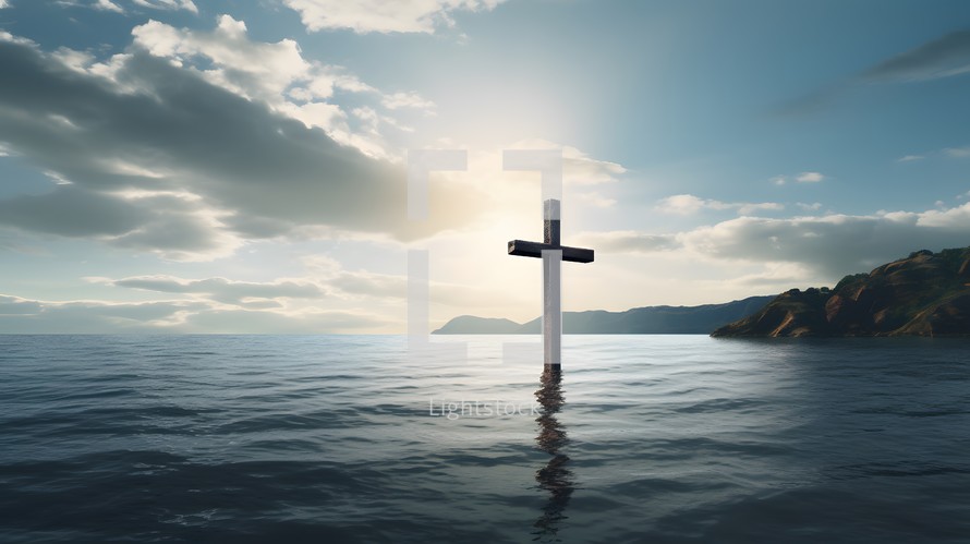 Cross in the sea