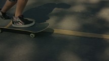getting on a skateboard 