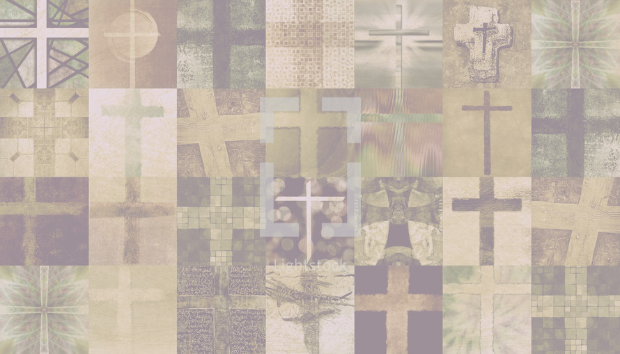 muted tan cross grid of squares