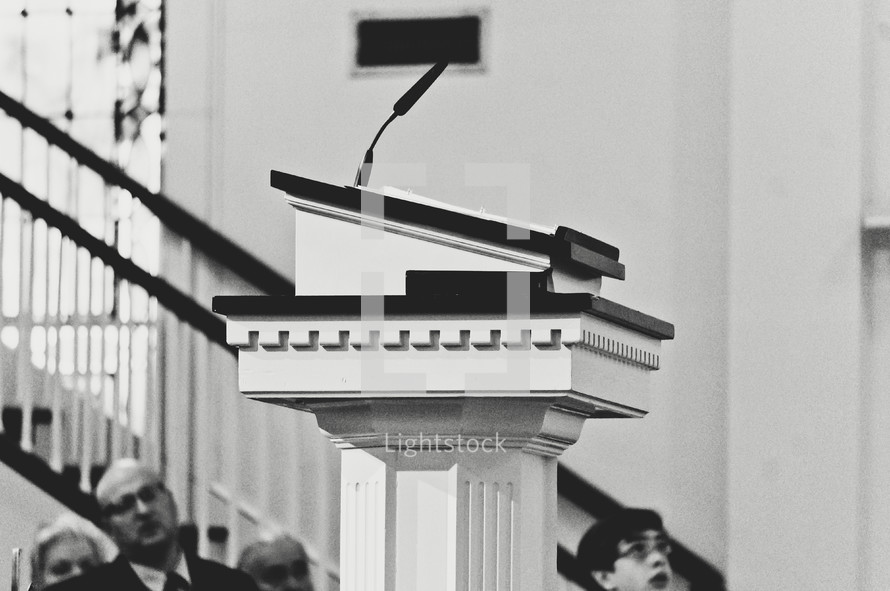 microphone on a pulpit 