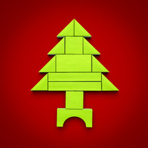 Christmas tree of building blocks 