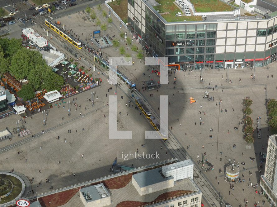 BERLIN, GERMANY - MAY 08, 2014: Aerial bird eye view of the city of Berlin Germany