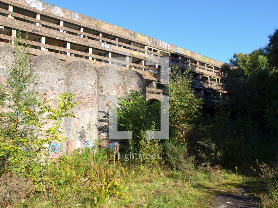 Ruins of St Peter Seminary, iconic new brutalist building in Cardross nr Glasgow, Scotland