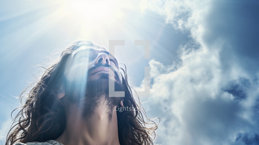 Jesus looking to the heavens