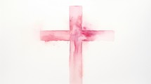 Pink watercolor cross