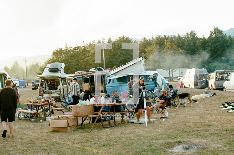 crowded campground 