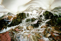 melting snow and ice in a cave 
