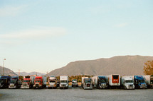parked semi trucks 
