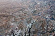 aerial view over Cappadocia 