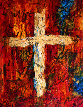 gold and cream cross painting on red and blue
- appropriate for printing on paper or canvas and framing 