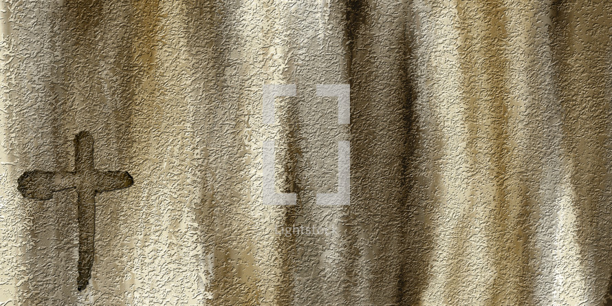 tan brown abstract textured background vertical paint strokes with cross