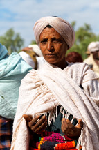 in lalibela ethiopia a woman in the celebration