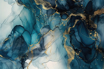 Blue and Gold Waves Crack Texture Background