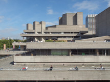 LONDON, ENGLAND, UK - SEPTEMBER 27, 2011: The Royal National Theatre iconic masterpiece of the New Brutalism designed by architect Sir Denys Lasdun
