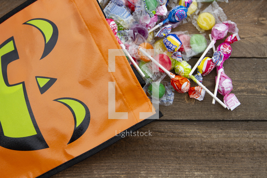 candy in a treat bag 