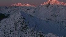 Dark golden sunset above Austrian Alps Kauntertal, Austria Europe 