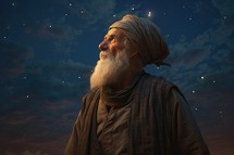 Abraham looking up the stars
