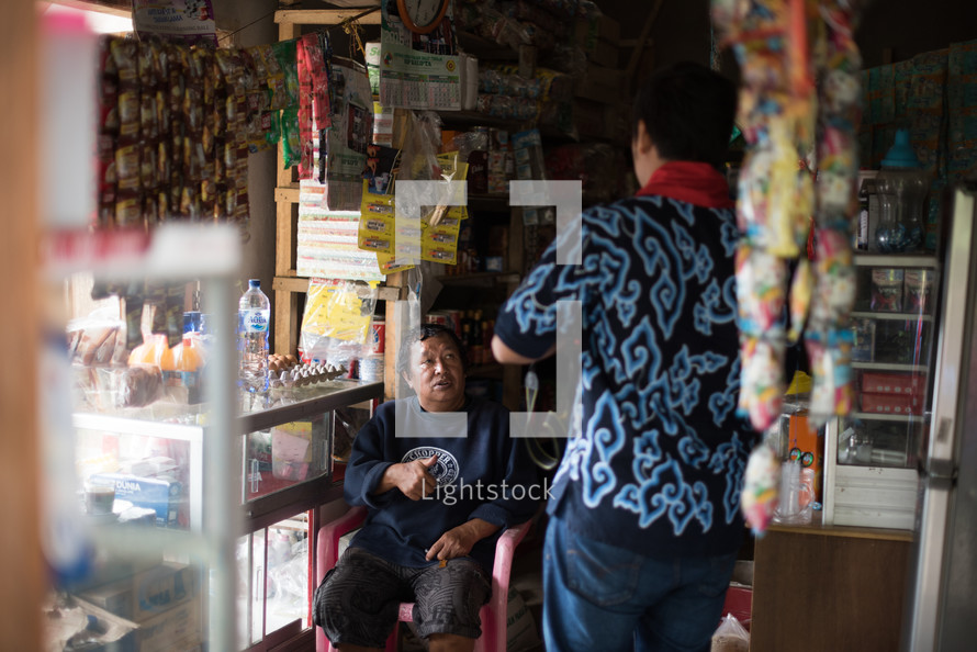 merchants in a shop in Toraja 