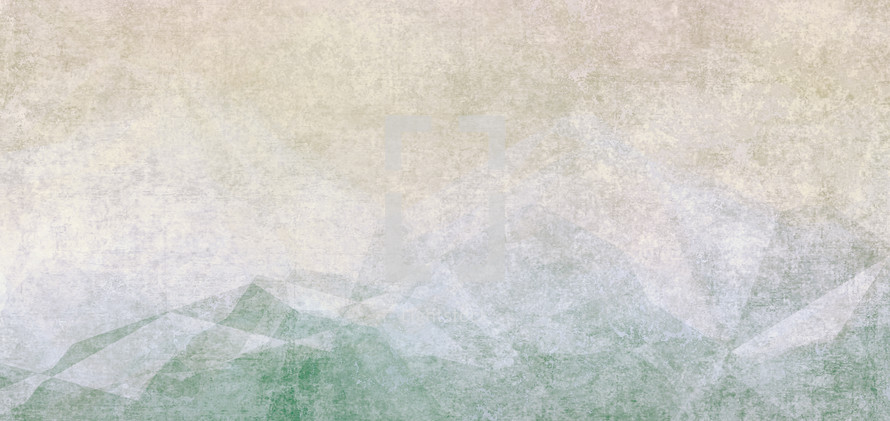 textural grunge polygon landscape in light tan and green