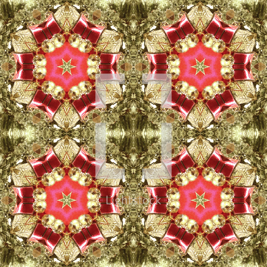 Christmas kaleidoscopic lens effect, repeatable design