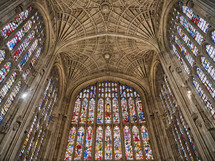 stained glass windows in a cathedral 