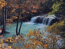 waterfall in fall 