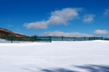 Snow protection net or grid on ski slopes 