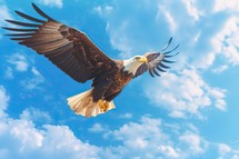 Eagle Fly Over the Blue Sky