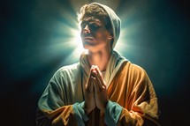 Man Praying in Light