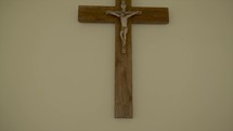 cross and crucifix in a church 