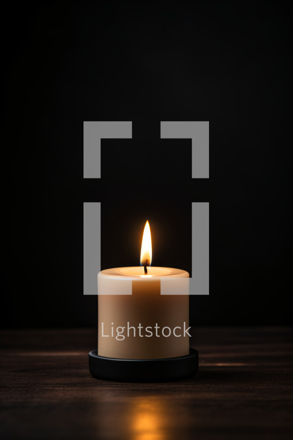 A candle on a dark background