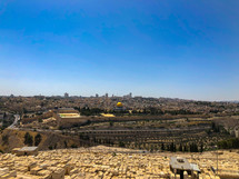 View of Jerusalem, Israel from the Mount of Olives.