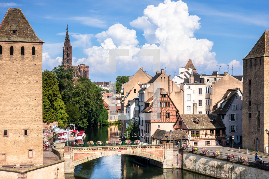 Strasbourg scenery water and towers
