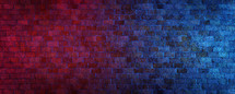abstract blue and red brick wall 