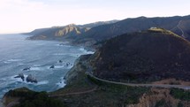 Pacific Ocean washes onto the beautiful seashore of California, on Monterey coast. 