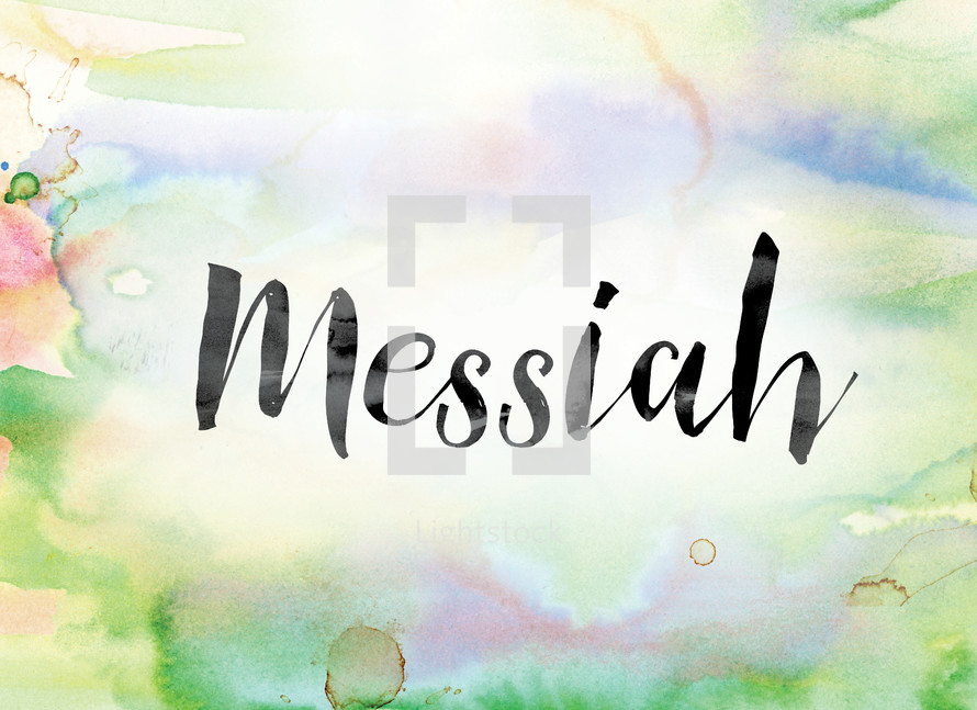word messiah on watercolor background 