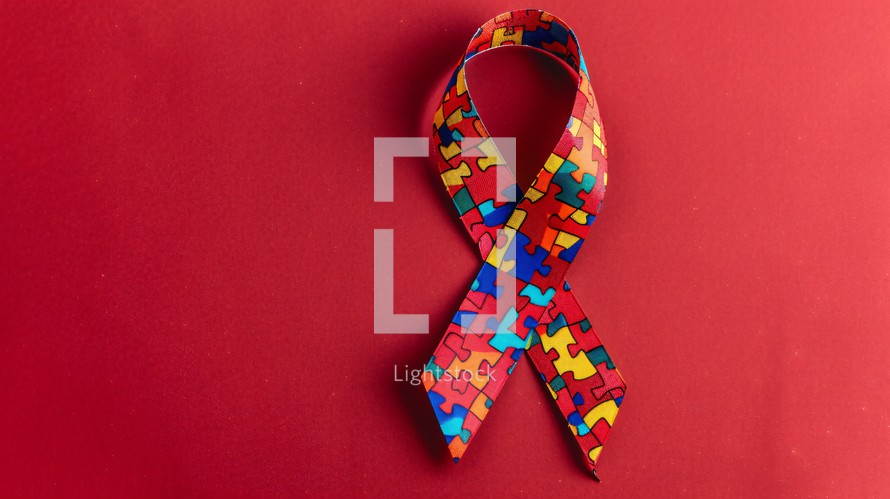 A Ribbon As Symbol For World Autism Awareness Day 