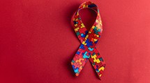 A Ribbon As Symbol For World Autism Awareness Day 