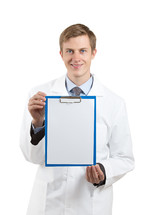 Doctor with a clipboard.