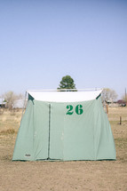 A refugee tent. 