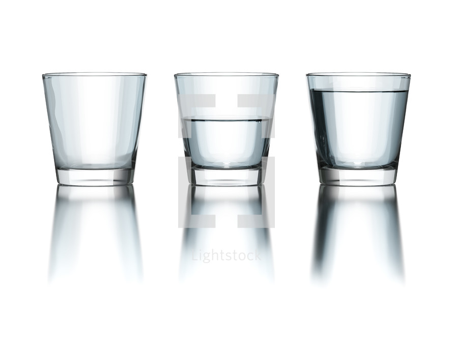 three glasses of water 